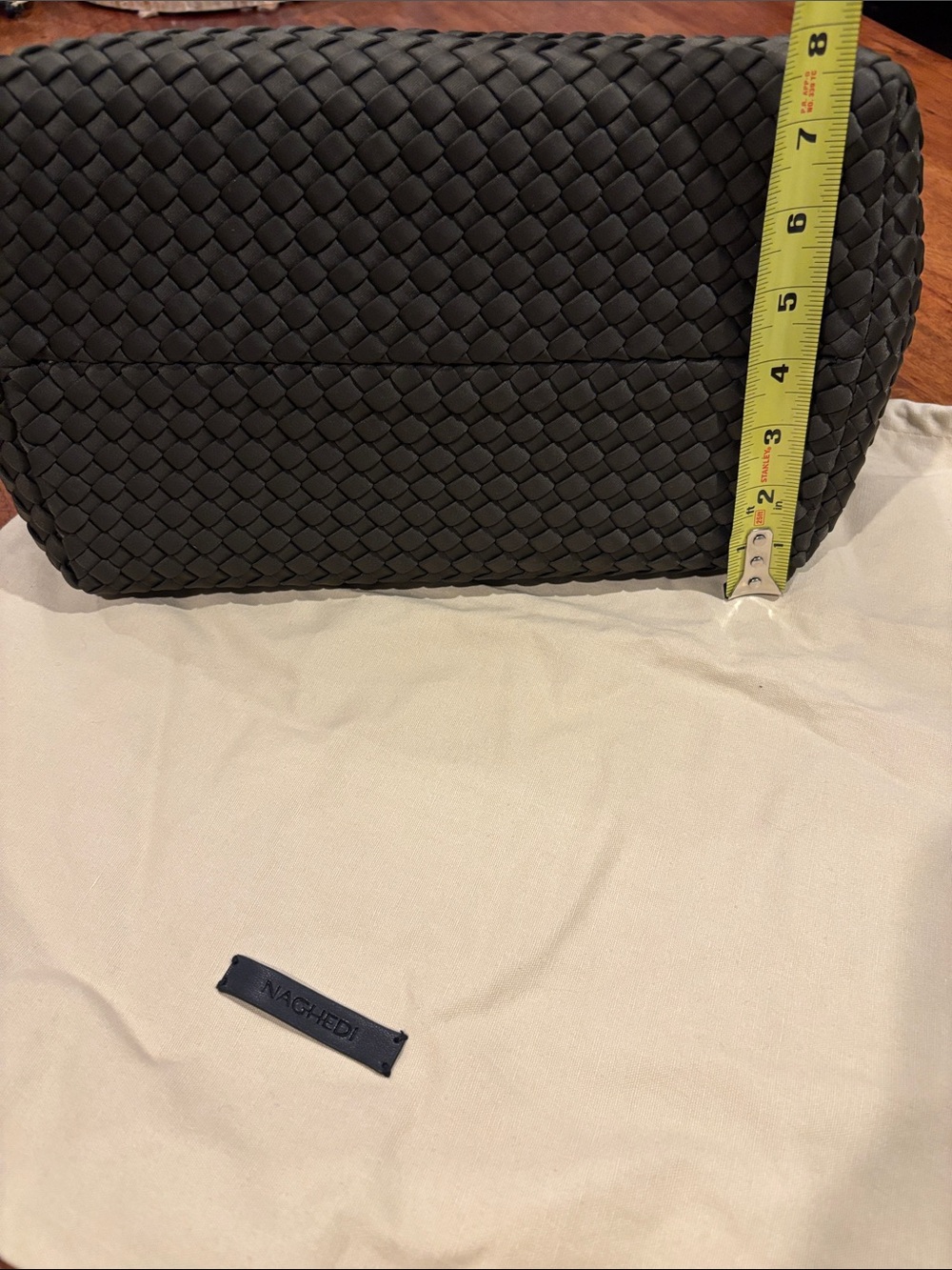Naghedi Charcoal Woven Tote with Coordinating Pouch - Picture 6 of 10